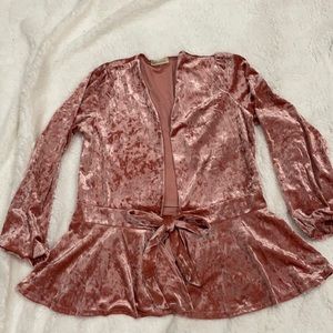 Velvet feel tie jacket